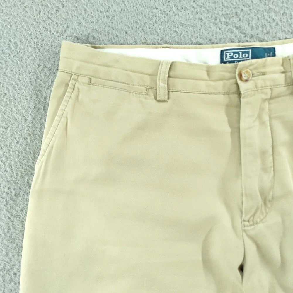 Polo Ralph Lauren Shorts Mens 34 Beige 9 Inch Classic Chino Cotton Casual